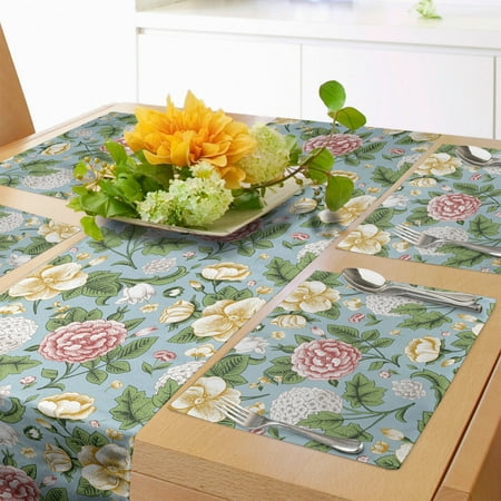 Colorful Table Runner & Placemats Vintage Style Chrysanthemum Flowers and Hoya Blooms Illustration Set for Dining Table Placemat 4 pcs + Runner 14 x90 Pale Blue Grey Multicolor by Ambesonne
Colorful Table Runner & Placemats Vintage Style Chrysanthemum Flowers and Hoya Blooms Illustration Set for Dining Table Placemat 4 pcs + Runner 14 x90 Pale Blue Grey Multicolor by Ambesonne