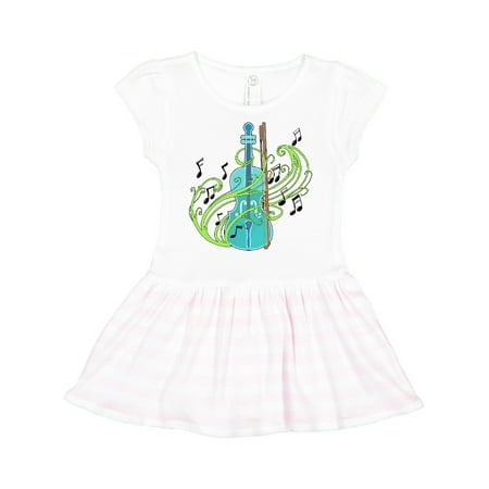 Inktastic Violin with musical notes and swirls Gift Toddler Girl Dress