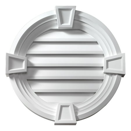 32 W x 32 H x 3 5/8 P Round Louver w/ Decorative Trim & Keystones Non-Functional
32 W x 32 H x 3 5/8 P Round Louver w/ Decorative Trim & Keystones Non-Functional