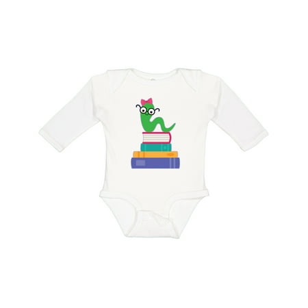 Inktastic Bookworm Girls Reading Gift Gift Baby Girl Long Sleeve Bodysuit