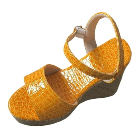 Daznico Sandals Women Ladies Simple Solid Color Wedge Heeled Sandals One Line Buckle with Fish Mouth High Heeled Plus Size Sandals Orthopedic Sandals for Women(Color:Yellow Size:US 6.5)
Daznico Sandals Women Ladies Simple Solid Color Wedge Heeled Sandals One Line Buckle with Fish Mouth High Heeled Plus Size Sandals Orthopedic Sandals for Women(Color:Yellow Size:US 6.5)