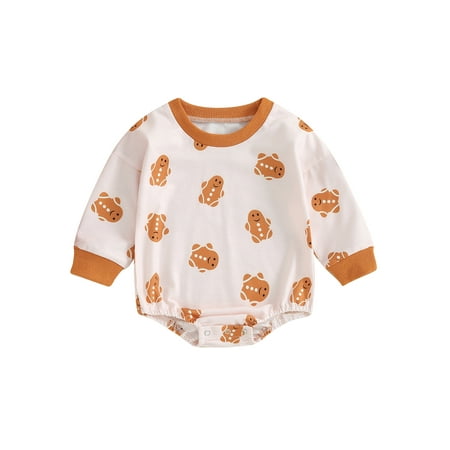 Caoirhny Baby Christmas Romper Long Sleeve Crew Neck Candy Cane/Gingerbread Man Print Fall Bodysuit Clothes for Girls Boys
Caoirhny Baby Christmas Romper Long Sleeve Crew Neck Candy Cane/Gingerbread Man Print Fall Bodysuit Clothes for Girls Boys