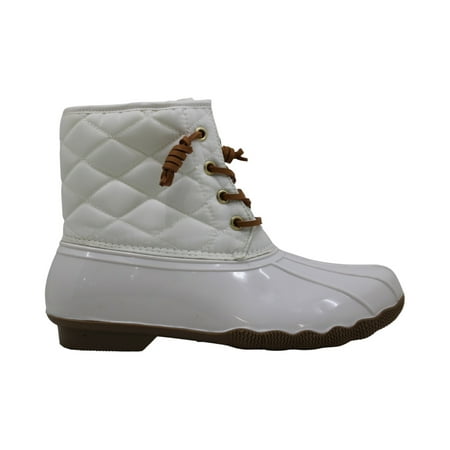 Olivia Miller Women s Julia Quilted Cold Weather Duck Boot White Size 7.5