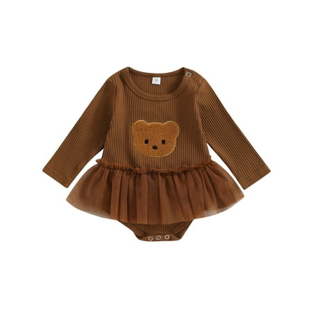 Newborn Baby Girl Rompers Dress Bear Print Long Sleeve Bodysuit
Newborn Baby Girl Rompers Dress Bear Print Long Sleeve Bodysuit