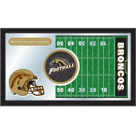 Holland Bar Stool MFtblWestMI Western Michigan 15 x 26 in. Football Mirror