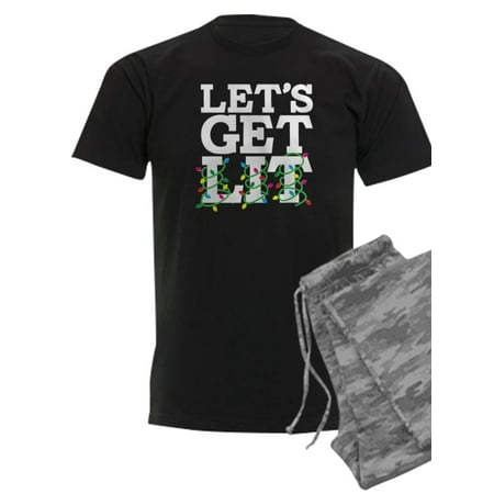 CafePress - Lets Get Lit Men s Charcoal Pajamas - Men s Dark Pajamas