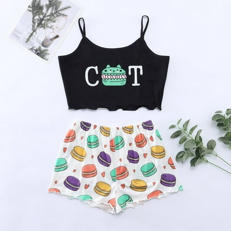 ZHIYU Womens Suspender Top Shorts Pajama Suit Pattern Printed Fashion Two Piece Housewear
ZHIYU Womens Suspender Top Shorts Pajama Suit Pattern Printed Fashion Two Piece Housewear