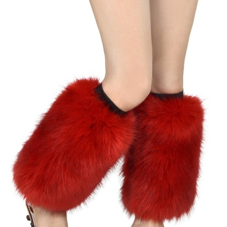 Women Winter Vibrant Furry Leg Warmer Calf Length Hipster Warm Socks Streetwear