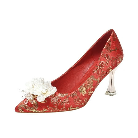 Women‘s Flower Decor Pumps Jacquard Vamp Evening & Dress Shoes Pointed Toe Slip On Shoes
Women‘s Flower Decor Pumps Jacquard Vamp Evening & Dress Shoes Pointed Toe Slip On Shoes