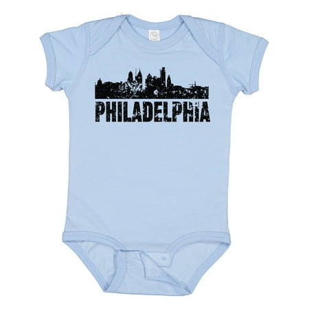 Inktastic Philadelphia Skyline Grunge Gift Baby Boy or Baby Girl Bodysuit