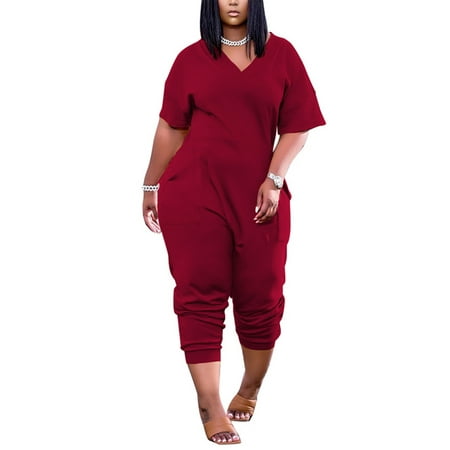Frontwalk Womens Summer Casual Jumpsuit Romper V Neck Short Sleeve Playsuit One Piece Pajamas Loungewear with Pocket Wine Red XL
Frontwalk Womens Summer Casual Jumpsuit Romper V Neck Short Sleeve Playsuit One Piece Pajamas Loungewear with Pocket Wine Red XL