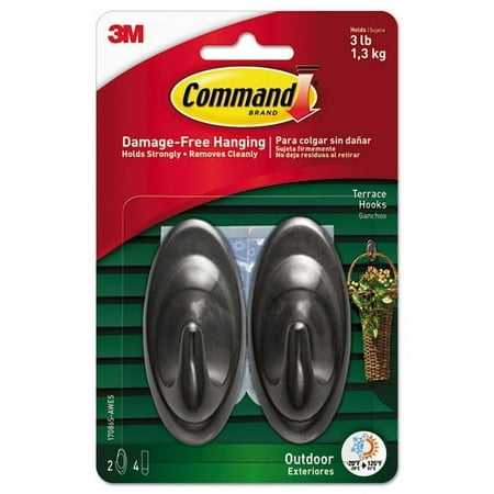 2Pc Command All Weather Hooks and Strips Plastic Medium 2 Hooks and 4 Strips/Pack (17086SAWES)
2Pc Command All Weather Hooks and Strips Plastic Medium 2 Hooks and 4 Strips/Pack (17086SAWES)