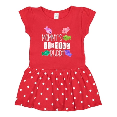 Inktastic Mommy s Fishing Buddy with Colorful Fish Gift Baby Girl Dress