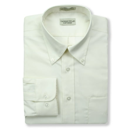 Thomas Dylan Big & Tall Non-Iron Pinpoint Button-Down Collar Dress Shirt | Ecru 20 x 36/37