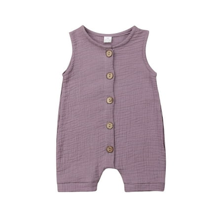 Gueuusu Baby Sleeveless Jumpsuit Solid Crew Neck Button Closure Romper Playsuit
Gueuusu Baby Sleeveless Jumpsuit Solid Crew Neck Button Closure Romper Playsuit