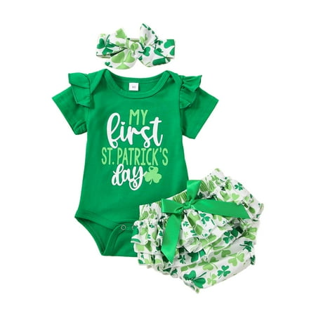 Newborn Infant Baby Girl St Patrick s Day OutfitsLetter Print Ruffle Romper TutuClover Shorts Headband Clothes Set (Green 0-3 Months)
Newborn Infant Baby Girl St Patrick s Day OutfitsLetter Print Ruffle Romper TutuClover Shorts Headband Clothes Set (Green 0-3 Months)