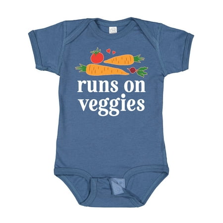 Inktastic Vegetarian Runs on Veggies Gift Baby Boy or Baby Girl Bodysuit