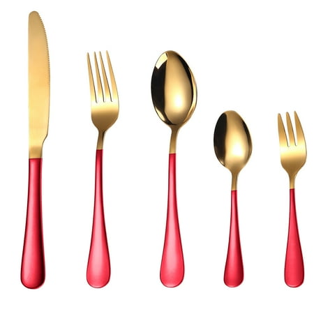 GiliGiliso Clearance Cutlery Set 5-piece Stainless Steel Cutlery Set Knife Spoon And Fork Set Cutlery Set Mirror Polished Smooth Edges Hand Wash Recommended
GiliGiliso Clearance Cutlery Set 5-piece Stainless Steel Cutlery Set Knife Spoon And Fork Set Cutlery Set Mirror Polished Smooth Edges Hand Wash Recommended