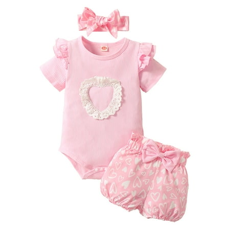 Infant Baby Girls Clothes 6 Months Baby Girls Summer Short Outfit Sets 9 Months Short Sleeve Romper Tops Elastic Shorts Headband 3PCS Set Pink
Infant Baby Girls Clothes 6 Months Baby Girls Summer Short Outfit Sets 9 Months Short Sleeve Romper Tops Elastic Shorts Headband 3PCS Set Pink