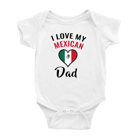 I Love My Mexican Dad Heart Flag Cute Baby Clothes For Boy Girl (White 12-18 Months)
I Love My Mexican Dad Heart Flag Cute Baby Clothes For Boy Girl (White 12-18 Months)