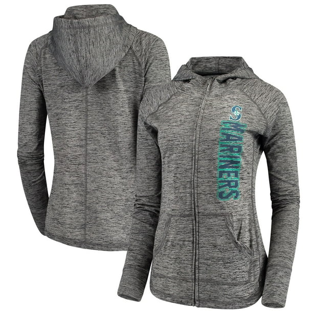 Seattle Mariners G-III 4Her by Carl Banks Women's Defender Full-Zip Hoodie - Heathered Gray