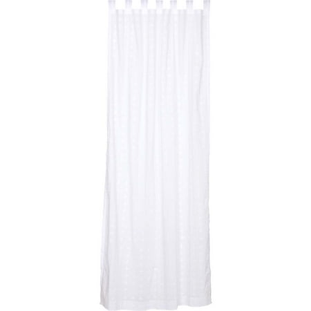 Marshmallow White Farmhouse Curtains Willow Tab Top Cotton Tie Back(s) Embroidered Sheer Solid Color 96x50 Panel