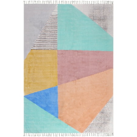 Casavani Hand Woven Durrie Kitchen Floor Rug Orange 4x4 ft
