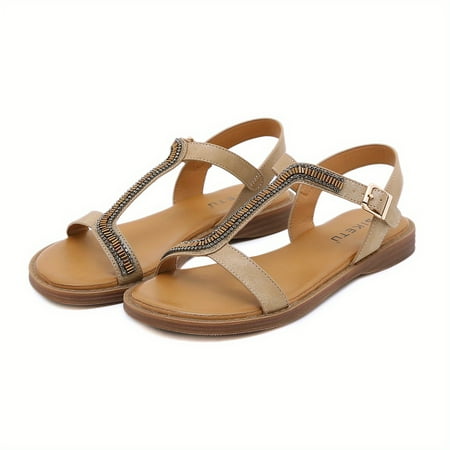 Women‘s Ankle Strap Flat Sandals Open Toe Round Toe Metal Decor Anti-Slip Sandals Women‘s Fashion & Versatile Footwear
Women‘s Ankle Strap Flat Sandals Open Toe Round Toe Metal Decor Anti-Slip Sandals Women‘s Fashion & Versatile Footwear