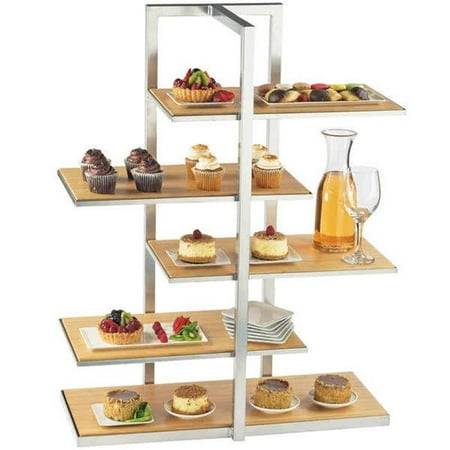 Cal Mil 3304-60 Silver Standard 5 Shelf with Bamboo Shelf