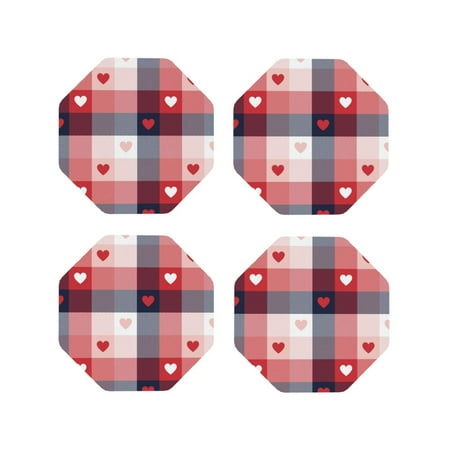 Drink Coasters Set of 4 Red heart plaid A Leather Coasters for Coffee Table Protector Heat Resistant Cute Coasters for Home Decor Housewarming Gifts Bar Kitchen 4 Inch Octagon
Drink Coasters Set of 4 Red heart plaid A Leather Coasters for Coffee Table Protector Heat Resistant Cute Coasters for Home Decor Housewarming Gifts Bar Kitchen 4 Inch Octagon