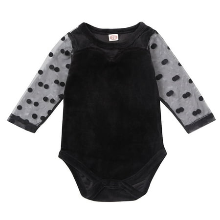 Arvbitana Baby Girls Long Sleeve Romper Black Round Collar Velvet Solid One-piece 0-18 Months
Arvbitana Baby Girls Long Sleeve Romper Black Round Collar Velvet Solid One-piece 0-18 Months