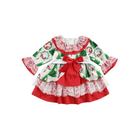 Kids Girls Christmas Layered Dress Santa Claus Print Round Neck Long Sleeve Lace Dress for Autumn
Kids Girls Christmas Layered Dress Santa Claus Print Round Neck Long Sleeve Lace Dress for Autumn