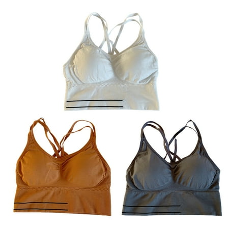 Strappy Sports Bras for Women - Criss Cross Back Sexy Wireless Padded Yoga Bra Cute Workout White+gray+orange
Strappy Sports Bras for Women - Criss Cross Back Sexy Wireless Padded Yoga Bra Cute Workout White+gray+orange