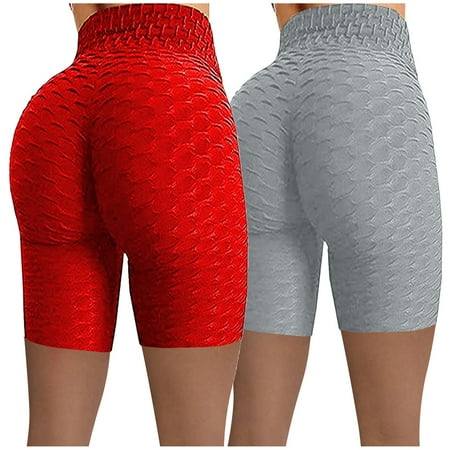 

Pianpianzi Yoga Linen Pants Helping Hands Yoga Scrub Pants Womens Yoga Pants Multi Pack 2PCWomen Wrinkled High Waist Hip Stretch Running Fitness Yoga Pants Biker Shorts