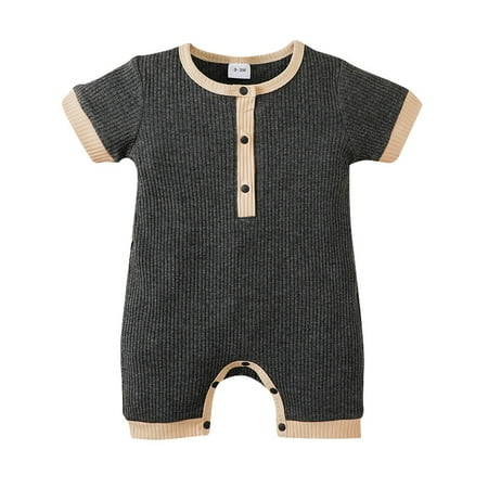 Newborn Infant Boy Girl Solid Romper Short Sleeve Button Ribbed Jumpsuit One Piece Outfit Summer Clothes
Newborn Infant Boy Girl Solid Romper Short Sleeve Button Ribbed Jumpsuit One Piece Outfit Summer Clothes