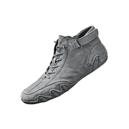 Woobling Mens Ankle Booties Lace Up Boots Hand Stitching Flats Work Casual Shoes Non Slip Faux Leather Gray Leather Vamp Plush Lined 10.5
Woobling Mens Ankle Booties Lace Up Boots Hand Stitching Flats Work Casual Shoes Non Slip Faux Leather Gray Leather Vamp Plush Lined 10.5