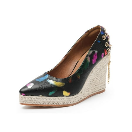 Ritualay Women Pumps Color Block Wedge Heels Slip On Shoes Fashion Lightweight Walking Shoe Party Work Comfort Espadrilles Black 8.5
Ritualay Women Pumps Color Block Wedge Heels Slip On Shoes Fashion Lightweight Walking Shoe Party Work Comfort Espadrilles Black 8.5