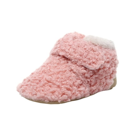 Zlekejiko First Plush Snow Girls Shoes Walkers Soft Boots Boys Cotton Baby Warm Baby Shoes