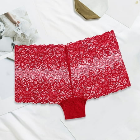 uikmnh Women Lace Boxer Cutout Jacquard Panties