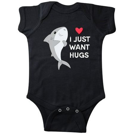 Inktastic I Just Want Hugs cute shark Gift Baby Boy or Baby Girl Bodysuit
