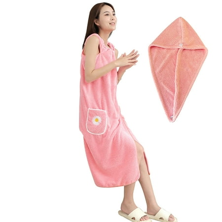 Quick Dry Absorb Water Wearable Bathrobes with Hair Drying Cap Womens Plush Bathrobe Rapid Drying Towel Bath Skirt
Quick Dry Absorb Water Wearable Bathrobes with Hair Drying Cap Womens Plush Bathrobe Rapid Drying Towel Bath Skirt