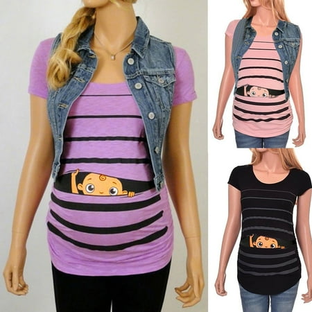 Tejiojio Maternity/Labor/Nursing Clothing Clearance Maternity Cute Funny Baby Print Striped Short Sleeve T-shirt Pregnant Tops
Tejiojio Maternity/Labor/Nursing Clothing Clearance Maternity Cute Funny Baby Print Striped Short Sleeve T-shirt Pregnant Tops