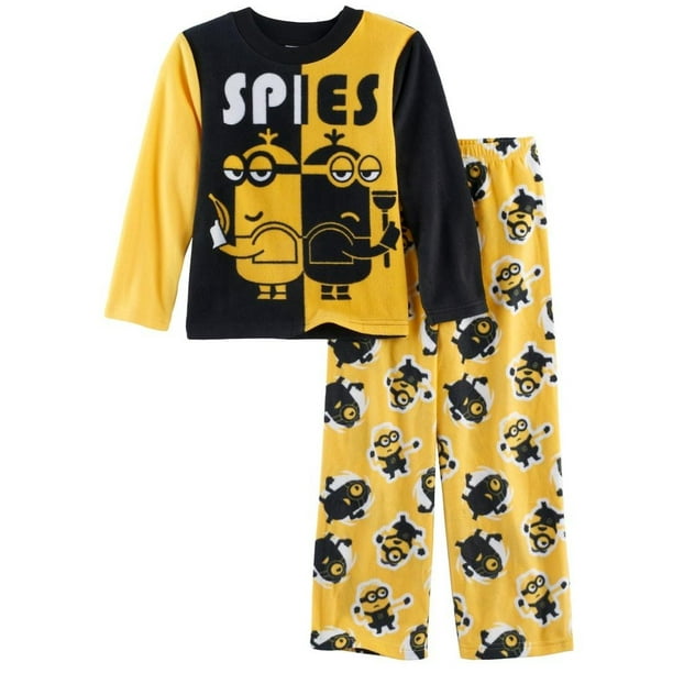 Despicable Me Boys' Pajama Minions Long Sleeve Top and Lounge Pants Nightwear Set, Spies, Size: 4