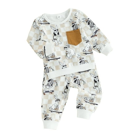 Biekopu Toddler Boys Easter Day Sets Long Sleeve Bunny Checkerboard Print Tops and Drawstring Pants Sets
Biekopu Toddler Boys Easter Day Sets Long Sleeve Bunny Checkerboard Print Tops and Drawstring Pants Sets