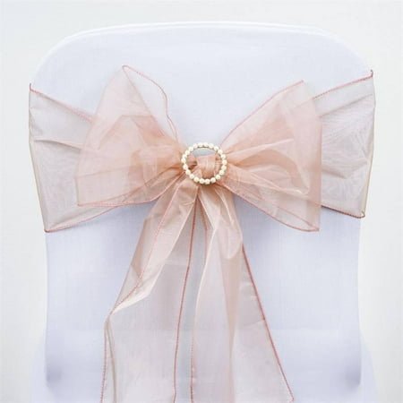 BalsaCircle 5 Organza Chair Sashes Bows Ties Mauve