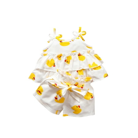 Canrulo Toddler Baby Girl Summer Clothes Ruffle Strap Cami Tank Top Floral Bow T-Shirt High Waist Shorts 2Pcs Set Yellow 2-3 Years
Canrulo Toddler Baby Girl Summer Clothes Ruffle Strap Cami Tank Top Floral Bow T-Shirt High Waist Shorts 2Pcs Set Yellow 2-3 Years