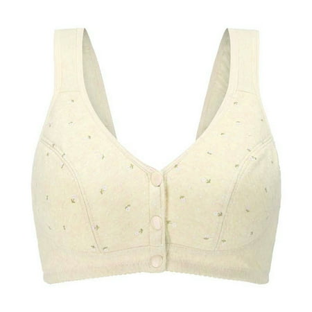 HEVIRGO Wide Shoulder Straps U-shaped Back Pads Front Closure Vest Bra Mid-aged Women Floral Print Brassiere
HEVIRGO Wide Shoulder Straps U-shaped Back Pads Front Closure Vest Bra Mid-aged Women Floral Print Brassiere