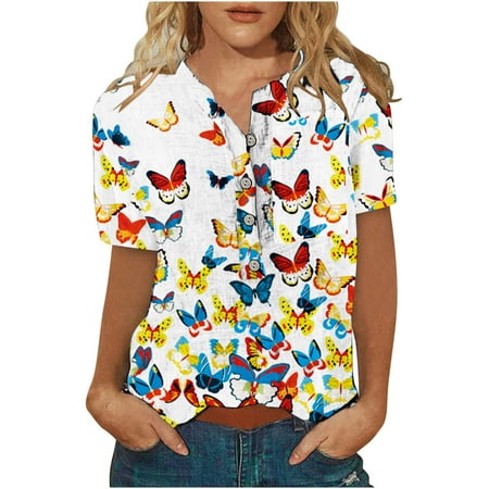 kakina CMSX Plus Size top Clearance Women Summer Short Sleeve T-Shirt Button Pullover Blouse Tops
kakina CMSX Plus Size top Clearance Women Summer Short Sleeve T-Shirt Button Pullover Blouse Tops