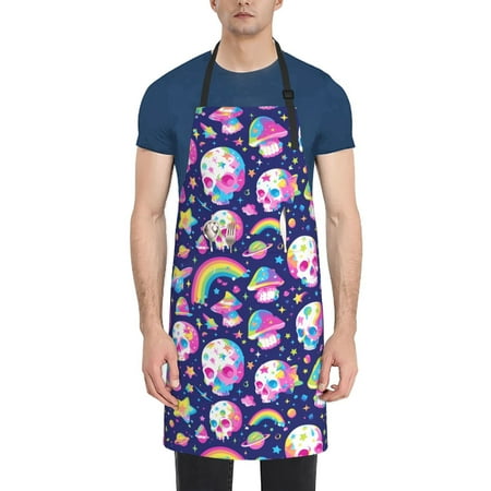 Tebeau Skull mushroom rainbow space Print Waterproof Cooking Aprons Adjustable Bib Soft Chef Apron with 2 Pockets for Men Women
Tebeau Skull mushroom rainbow space Print Waterproof Cooking Aprons Adjustable Bib Soft Chef Apron with 2 Pockets for Men Women