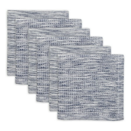 Assorted Navy And Off-White Recycled Cotton Dishcloth (Set of 6)